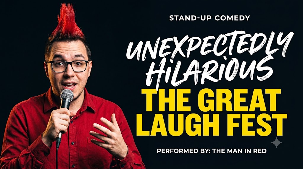 AI-generated example result for the youtube-thumbnail prompt: Comedy & Reaction – "CATEGORY/GENRE / MAIN TITLE 1" | Comedy Reaction Youtube Thumbnail AI YouTube Thumbnail Prompt