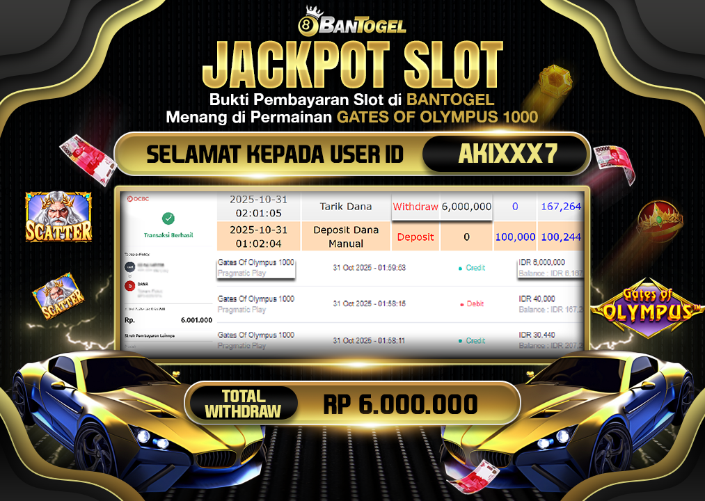 BUKTI JACKPOT LUNAS BANTOGEL