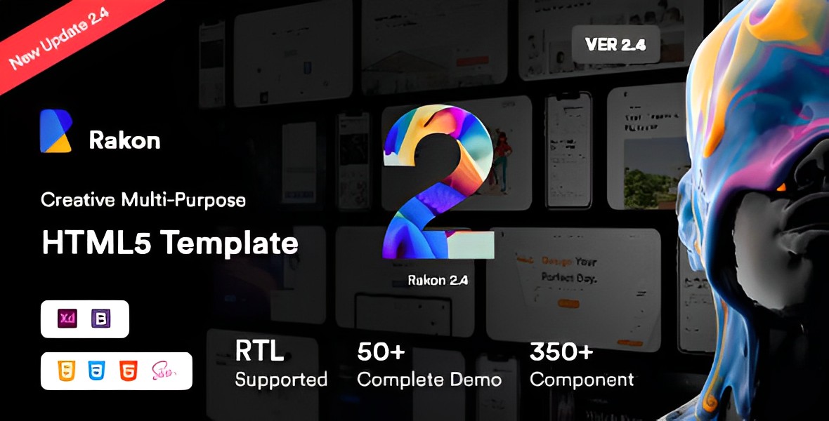 Rakon – Creative Multi-Purpose Landing Page HTML5 Template (RTL Supported)