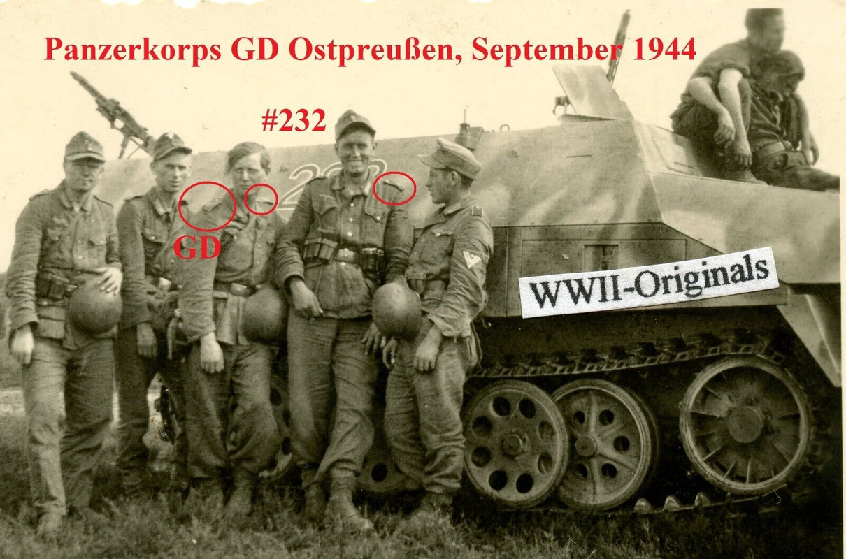Foto Panzer Korps GD Halbkette Sd.Kfz. 251 Ostpreußen Sept. 44 Fhr.-Begl.-Btl (1)