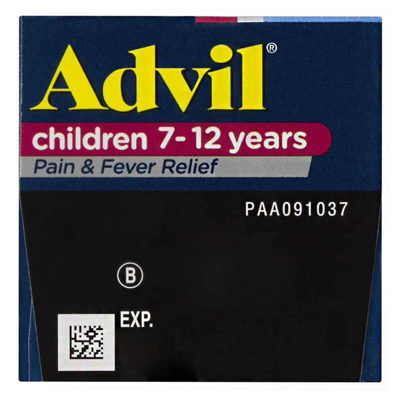 Advil Children 7-12 Years 20 Chewable Tablets Raspberry Flavour 8hr ...