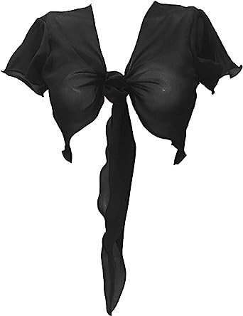 Women's Chiffon Choli Blouse Short Sleeve Tie Crop Top Shrug Belly Dance Gypsy - Bild 2 von 63