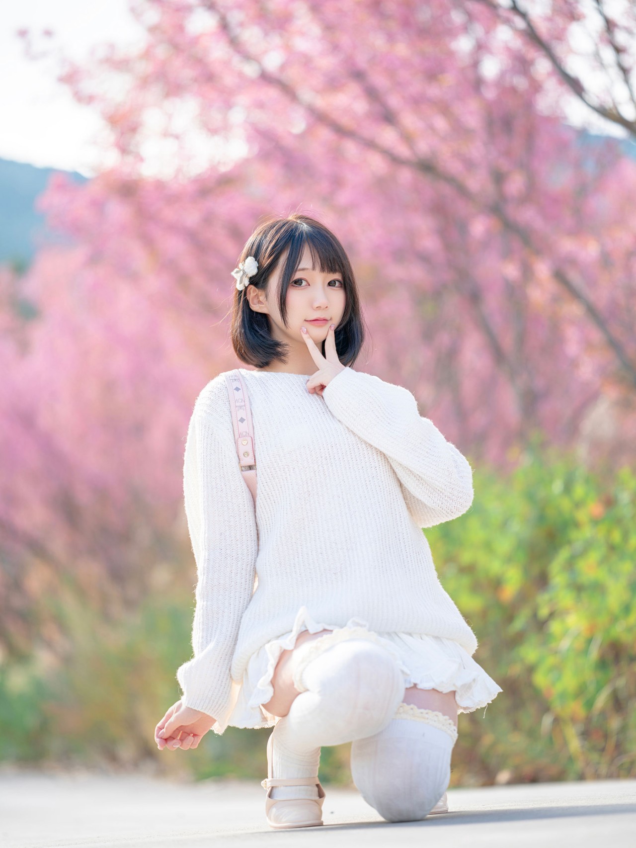 nagisa 魔物喵《樱花树下》写真，清新优雅的气质美女插图9