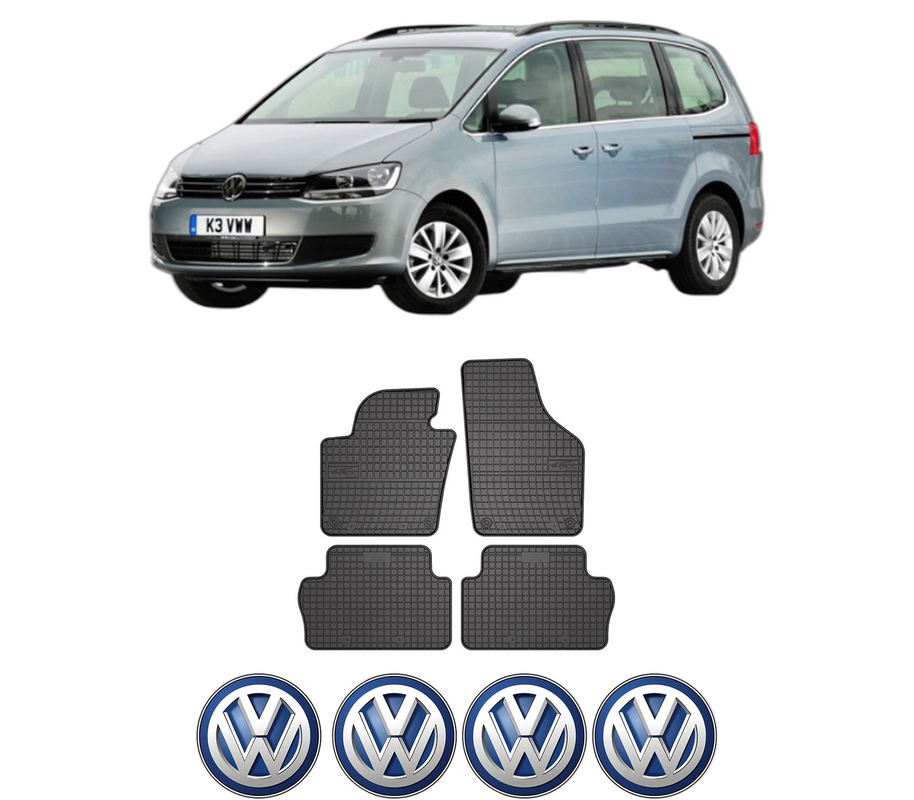 Set covorase presuri Volkswagen SHARAN VAN (7N1, 7N2) din 2010-2015, auto, din cauciuc thermoplastic, 4 Stickere auto cu Volkswagen