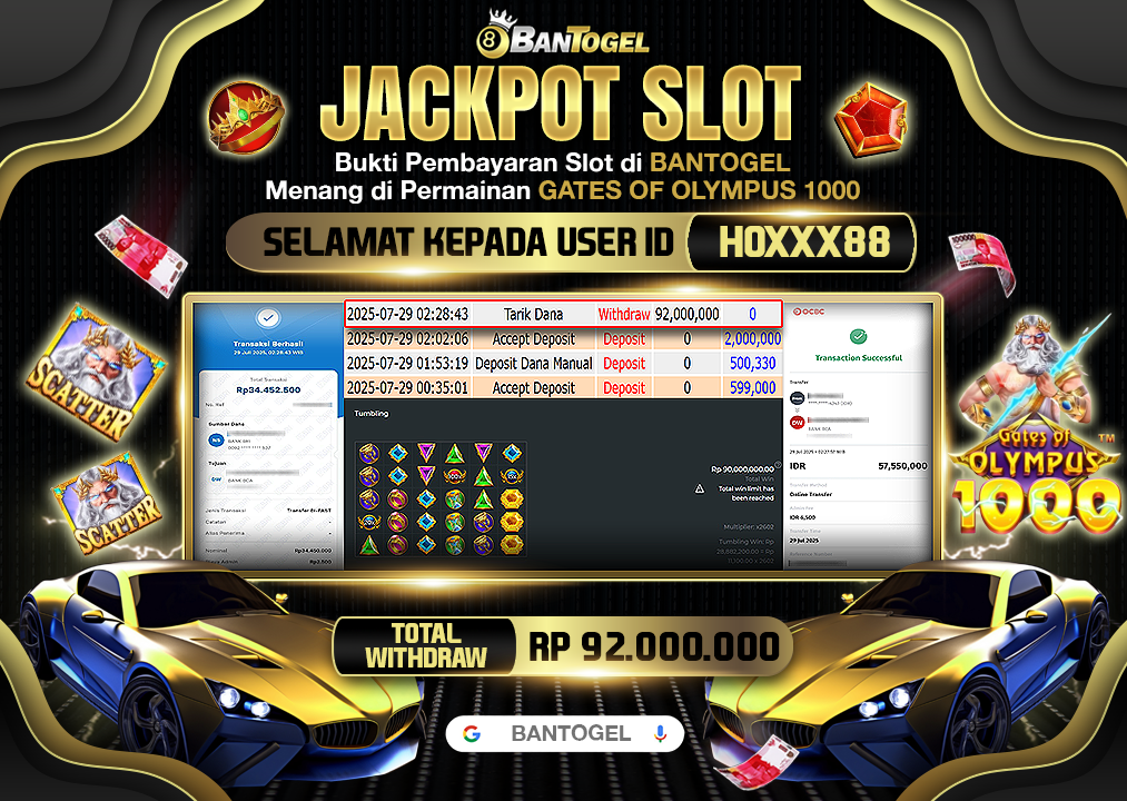 BUKTI JACKPOT LUNAS BANTOGEL