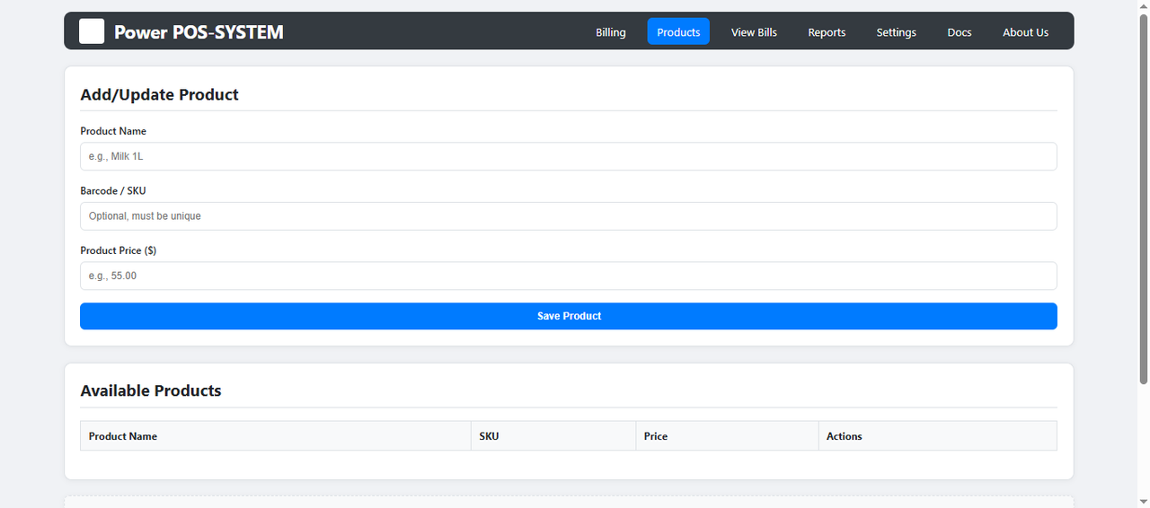 Settings Page Screenshot