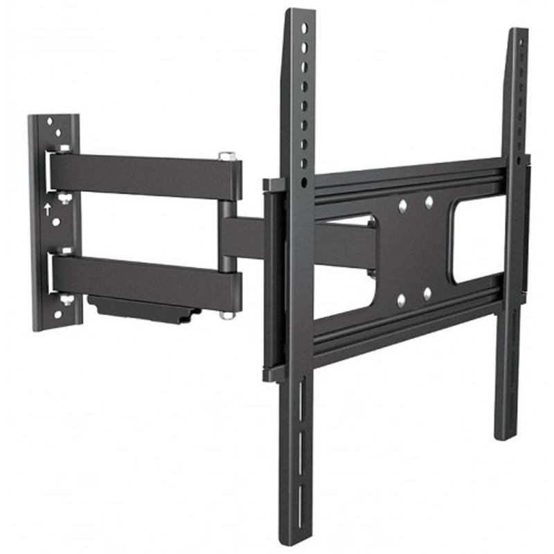 Soporte de pared Argom con brazo articulado sosteniendo un televisor.