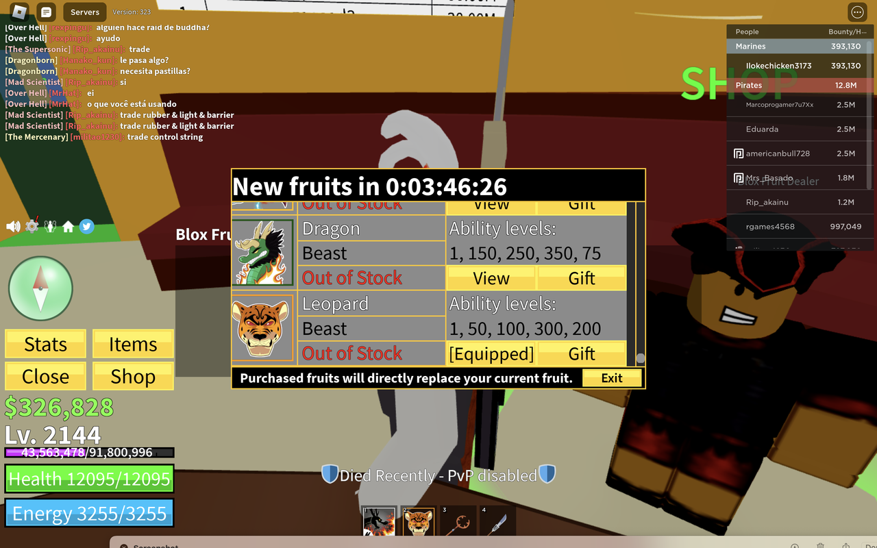 What game pass or perm fruit under 400 robux can get me dough or leopard :  r/bloxfruits