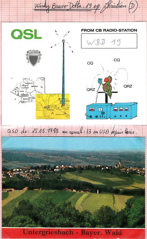 QSLs 27 MHZ de stations allemandes. QSL-WBD19-05-88