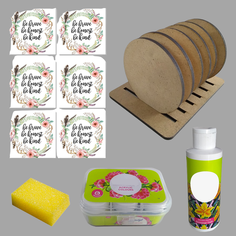 Image Transfer on Round Tea Coasters with Stand DIY Kit