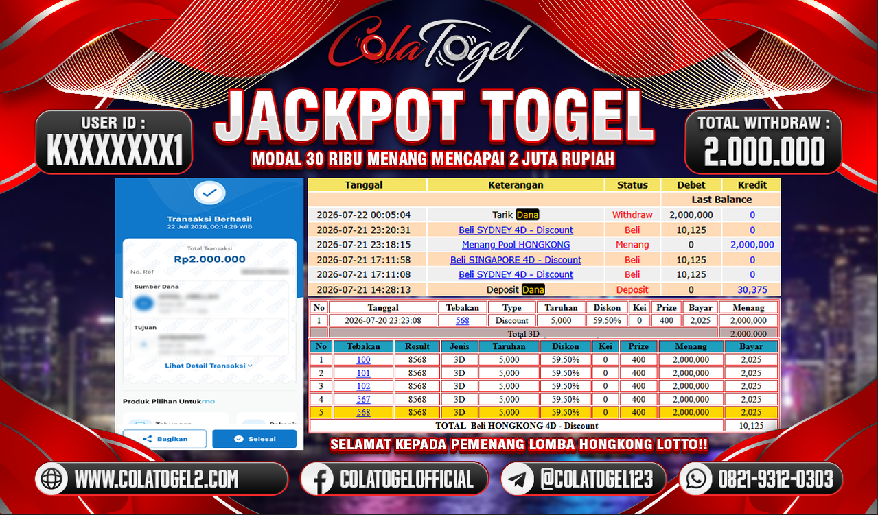 JACKPOT HONGKONG LOTTO!!