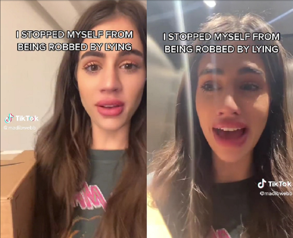 Mujer miente para evitar asalto, lo cuenta todo en este video viral de TikTok