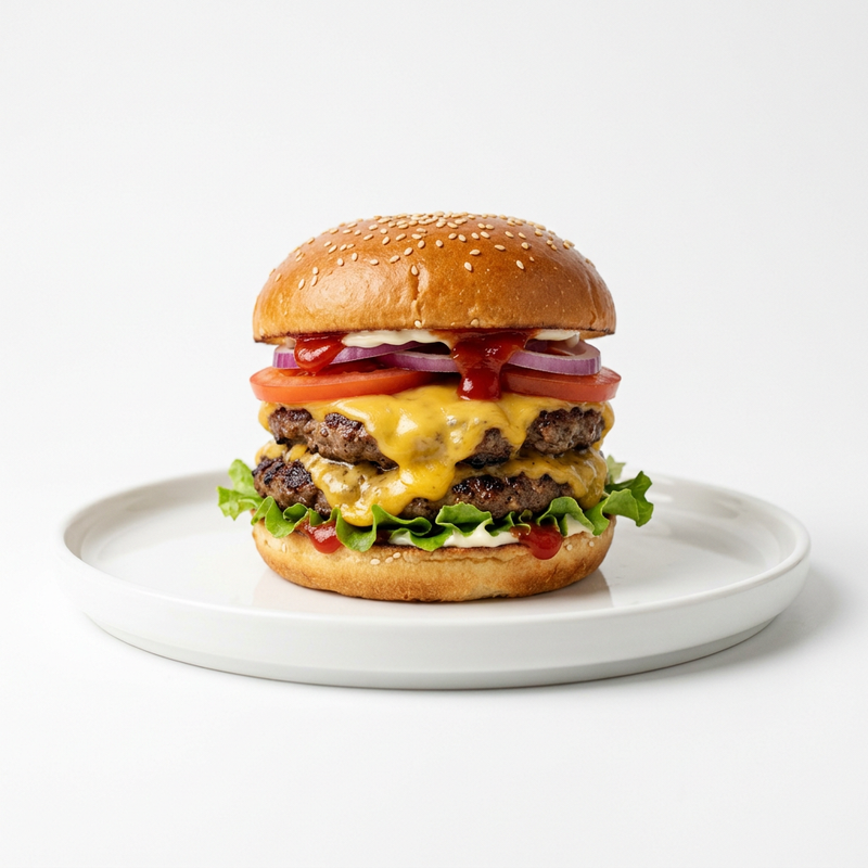 Hamburguesa Doble De Ternera Con Queso