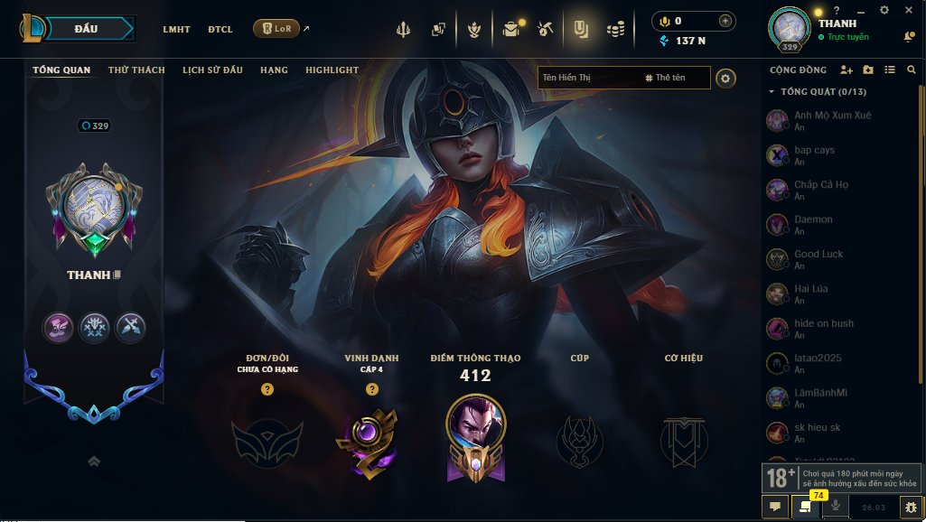 Acc LMHT # - Không Khung