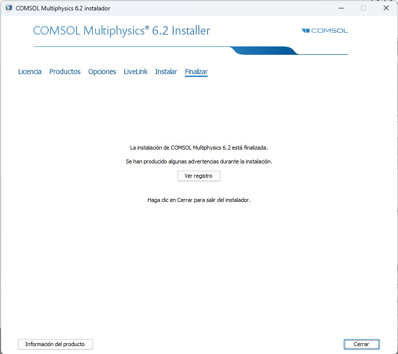 COMSOL Multiphysics v6.2 Build 290 [x64 Bits][Multilenguaje (Español)][Modelado Multifísico] 27-11-2023-16-32-26