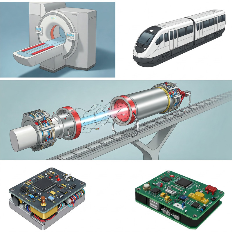 Applications of superconductors in medicine, transportation, and research.