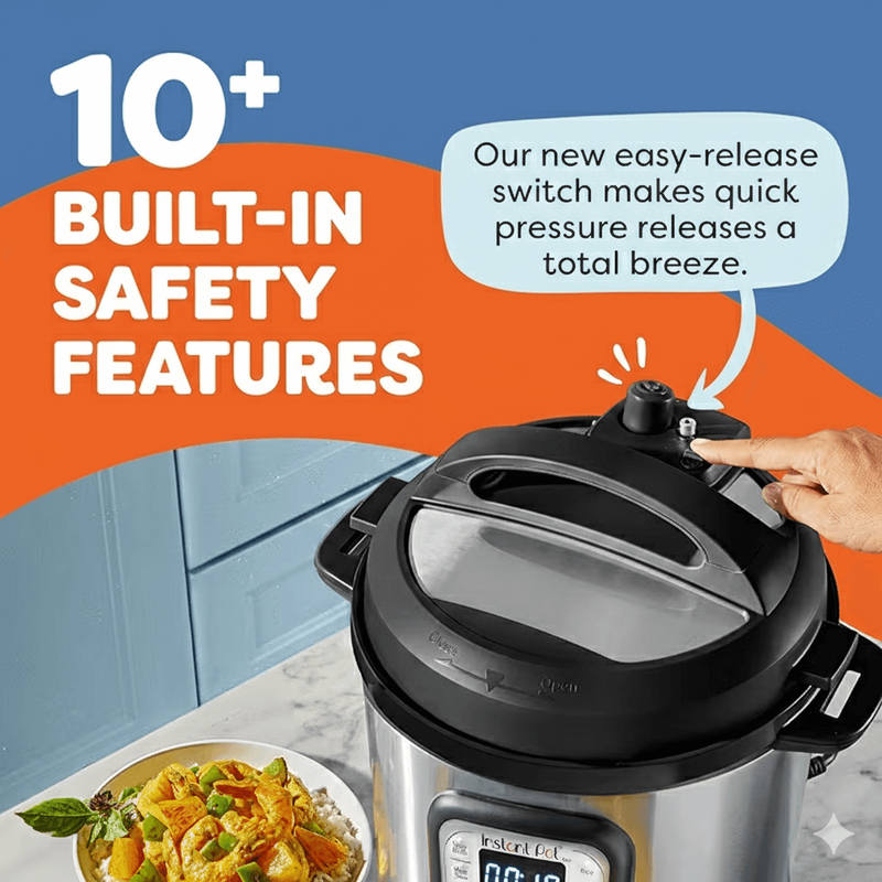 Instant Pot Duo 7-in-1 control panel and smart cooking programs