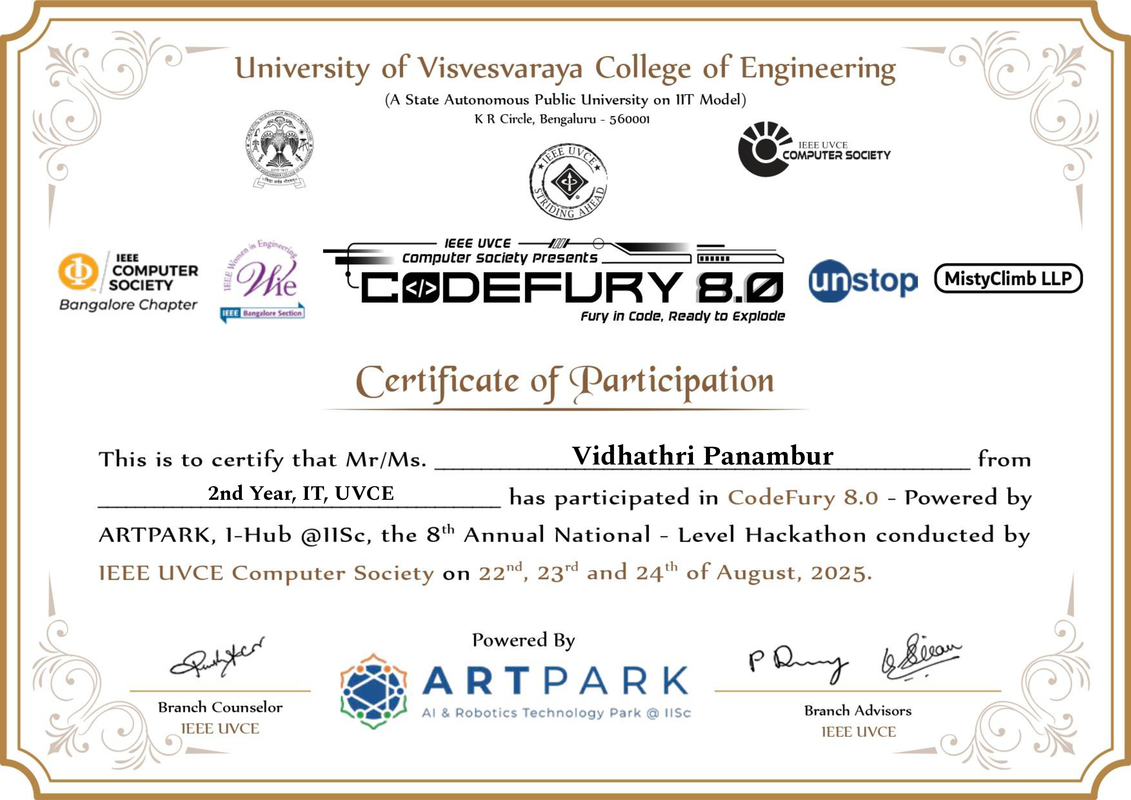 Codefury Certificate