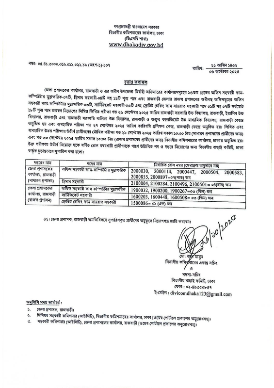DC-Office-Rajbari-Exam-Result-2025-PDF