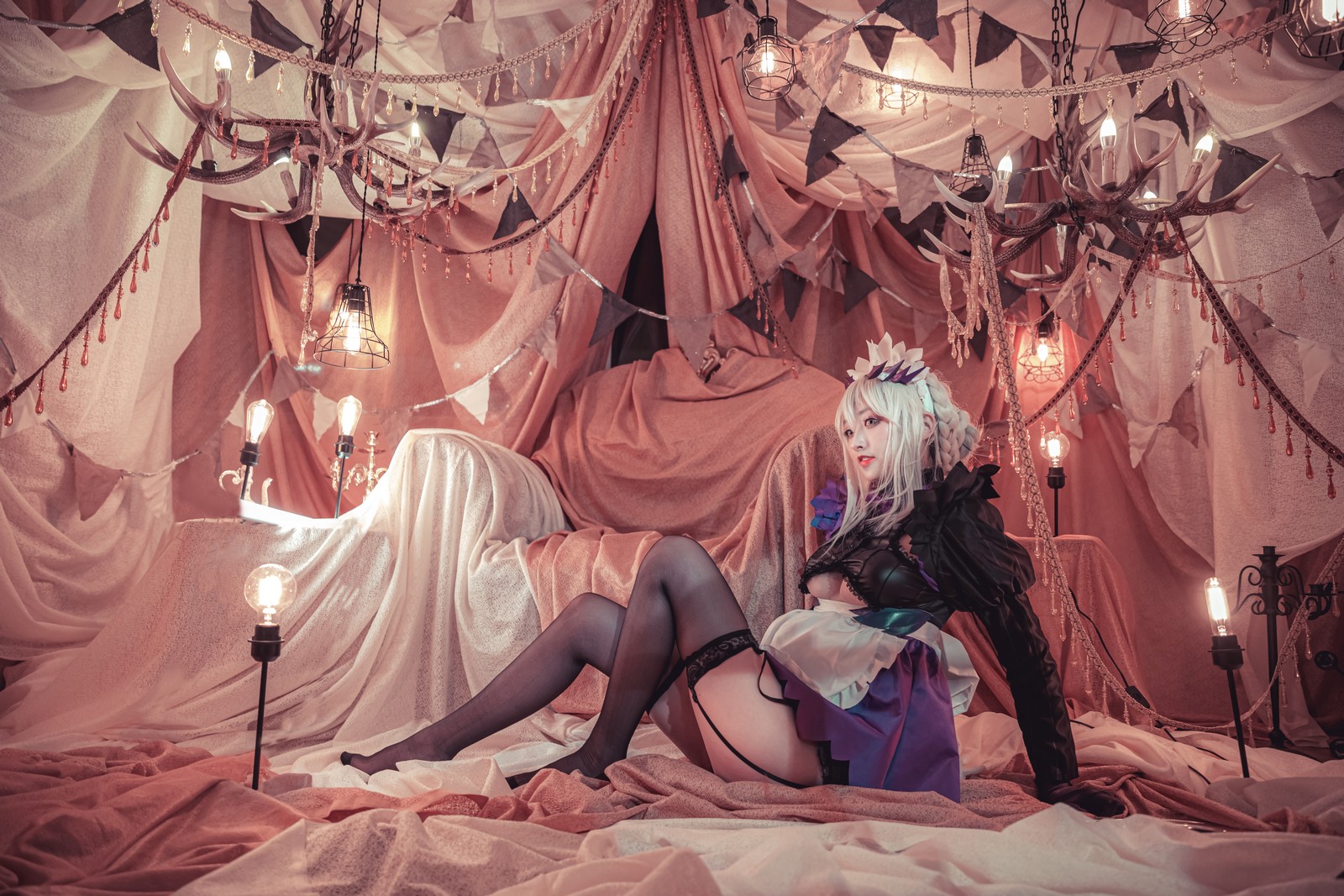 冬马路纱 黑枪呆 Cosplay 写真合集｜FGO 阿尔托莉雅 黑化版 图集＋视频（40P＋1V｜685MB）插图6