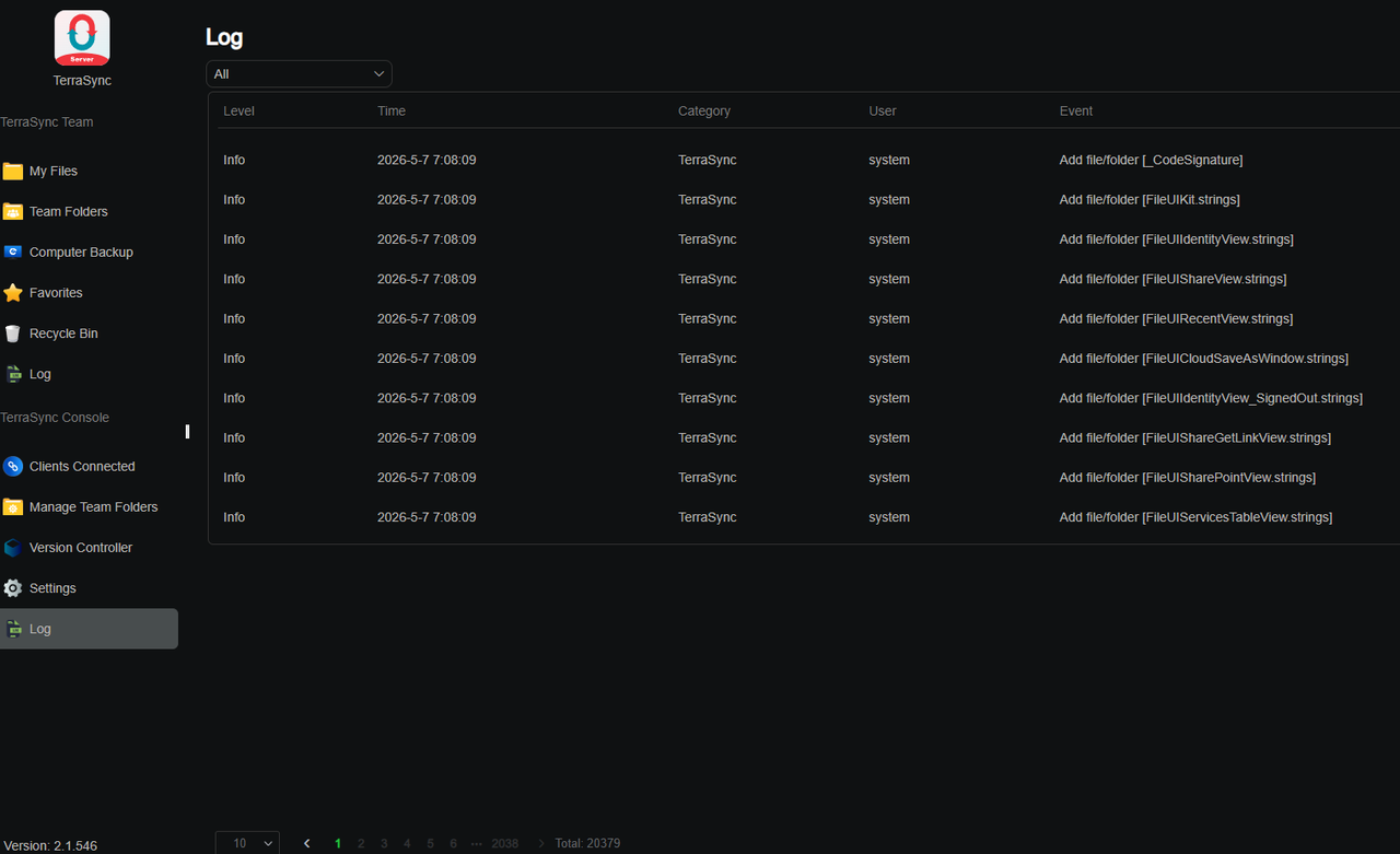 Terrasync update