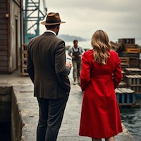 Sam and Jane stand in the way of the crook as he tries to run away