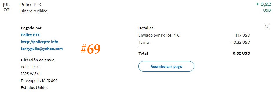 69º Pago de PolicePTC - 0,82$ Police-PTC-69