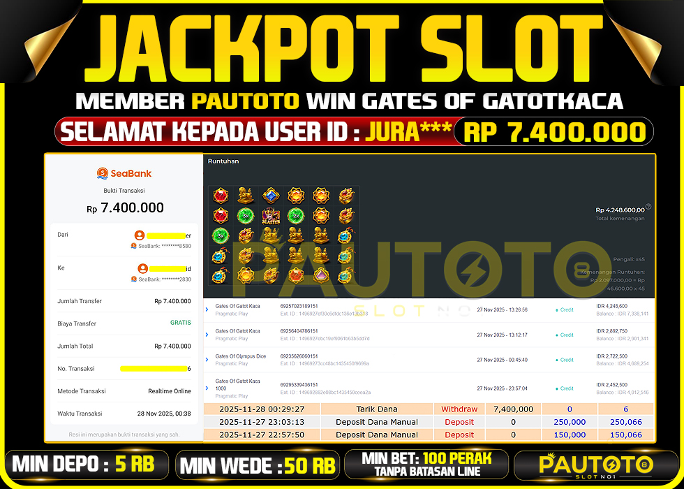 BUKTI JACKPOT LUNAS PAUTOTO