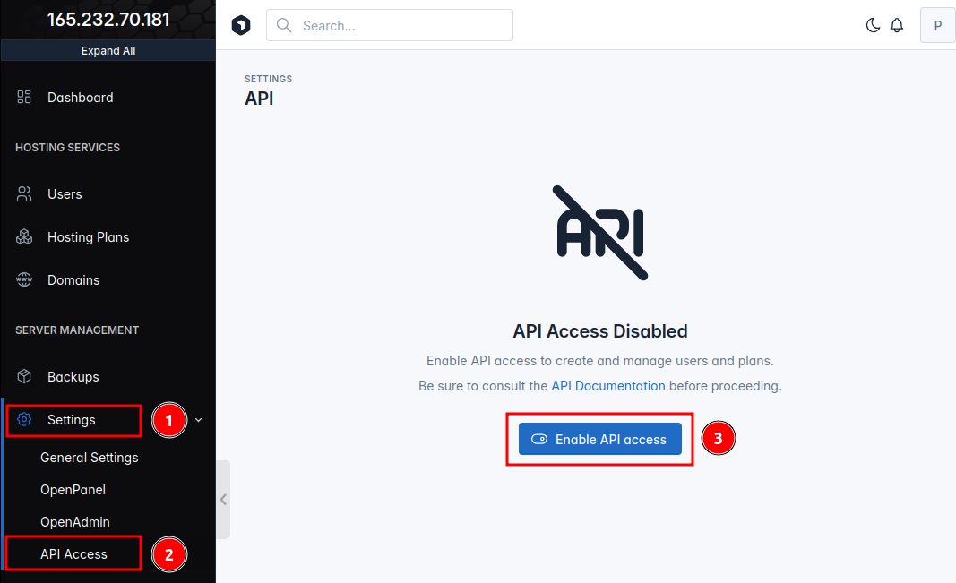 enable api