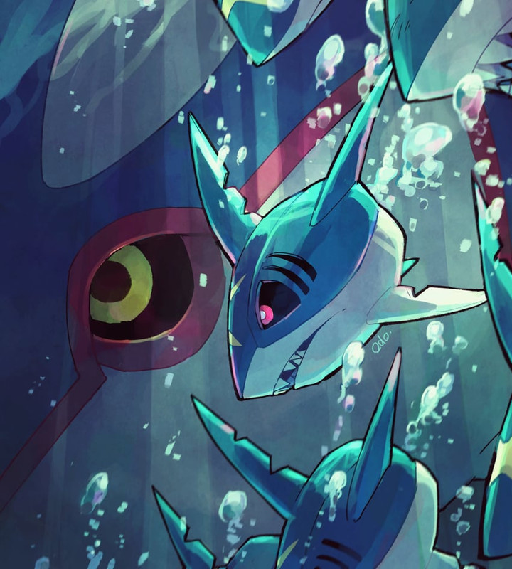 kyogre-and-sharpedo-pokemon-drawn-by-odo