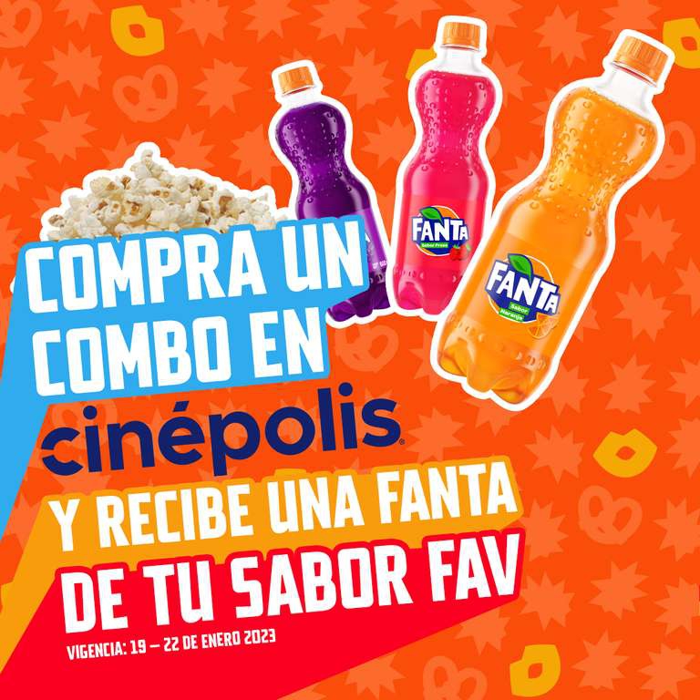 Cinépolis: Fanta GRATIS en la Compra de Cualquier Combo, del 19 al 22 de Enero (ciudades participantes) 
