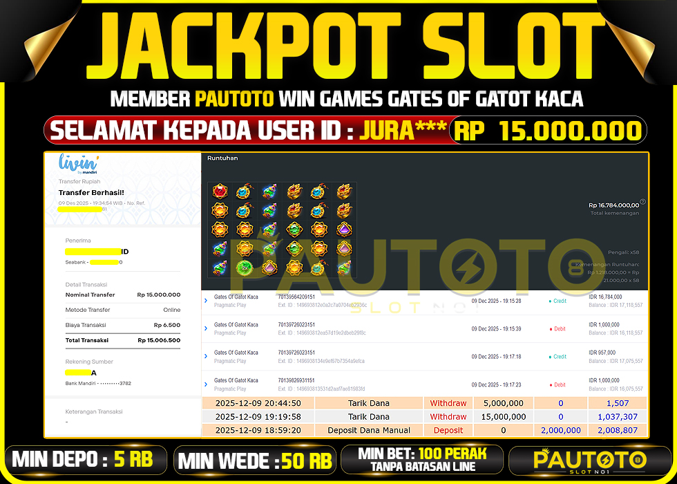 BUKTI JACKPOT LUNAS PAUTOTO