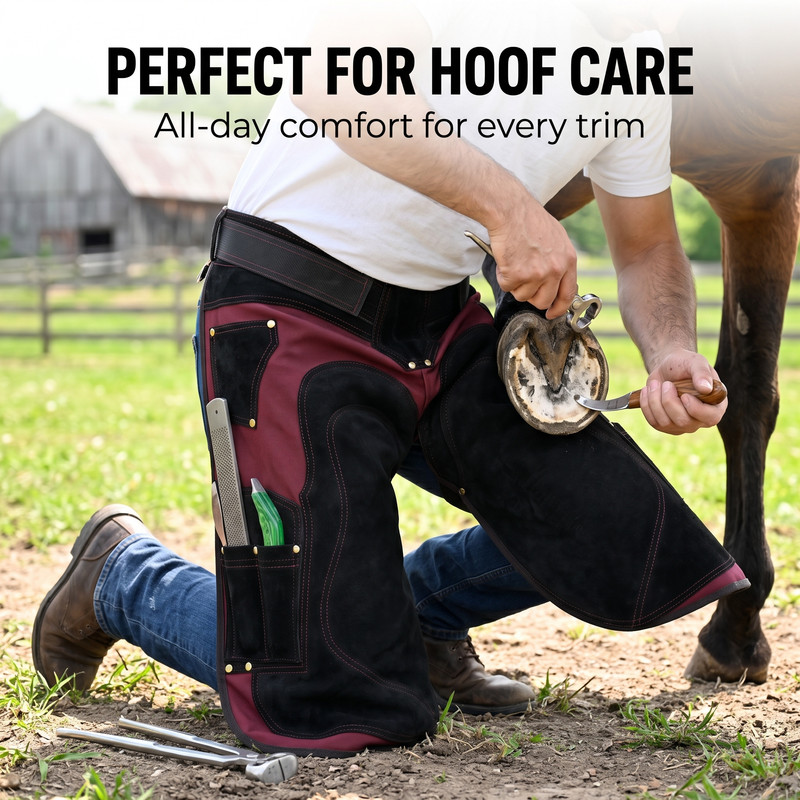 Farrier Apron integrated back support foam knee padding