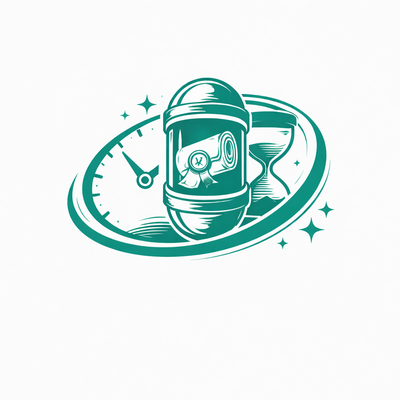 A glowing digital time capsule