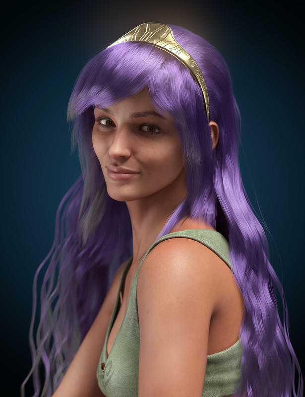 dForce Athena Hair for Genesis 8 and 8.1 Females