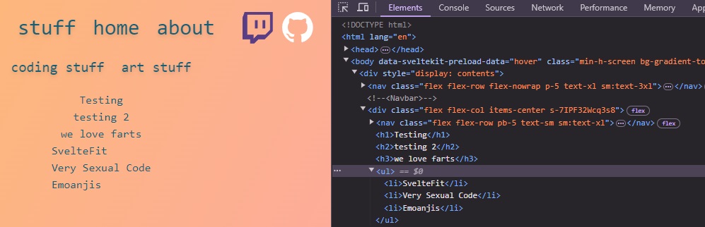 Showing the Markdown file output on page and in document object model
