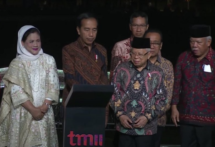 Momen Presiden Jokowi saat meresmikan revitalisasi TMII, Jumat (1/9/2023).