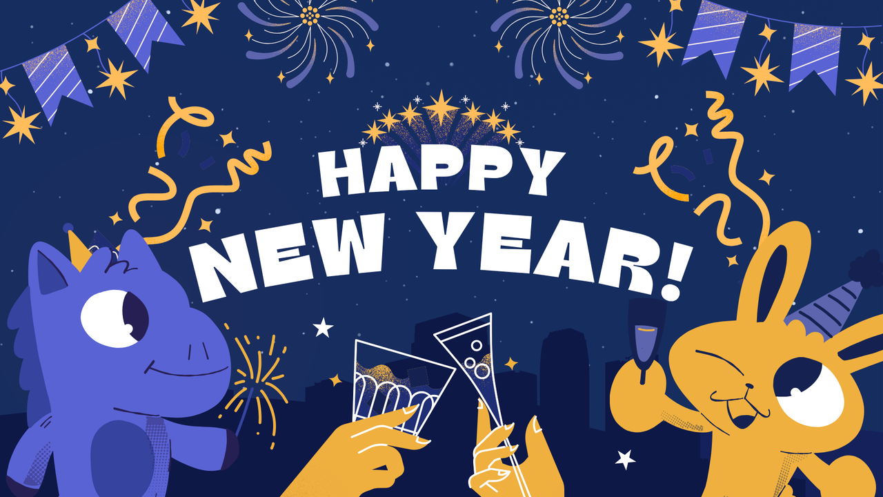 Purple Illustrative New Year 2025 Presentation