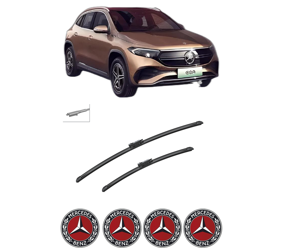 Set stergatoare auto MERCEDES-BENZ EQA (H243) din 2021-2022, pentru parbriz auto, 2 bucati, Bosch Aerotwin, din cauciuc siliconat rezistent, 4 Stickere Auto MERCEDES-BENZ