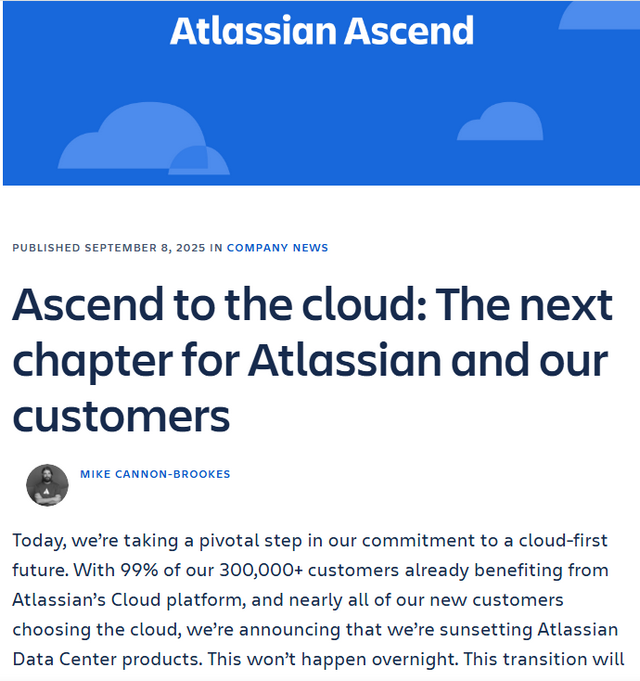 Atlassian Ankündigung