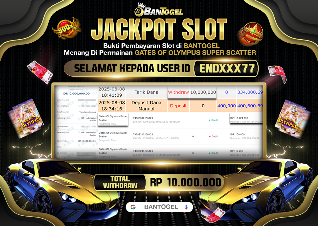 BUKTI JACKPOT LUNAS BANTOGEL