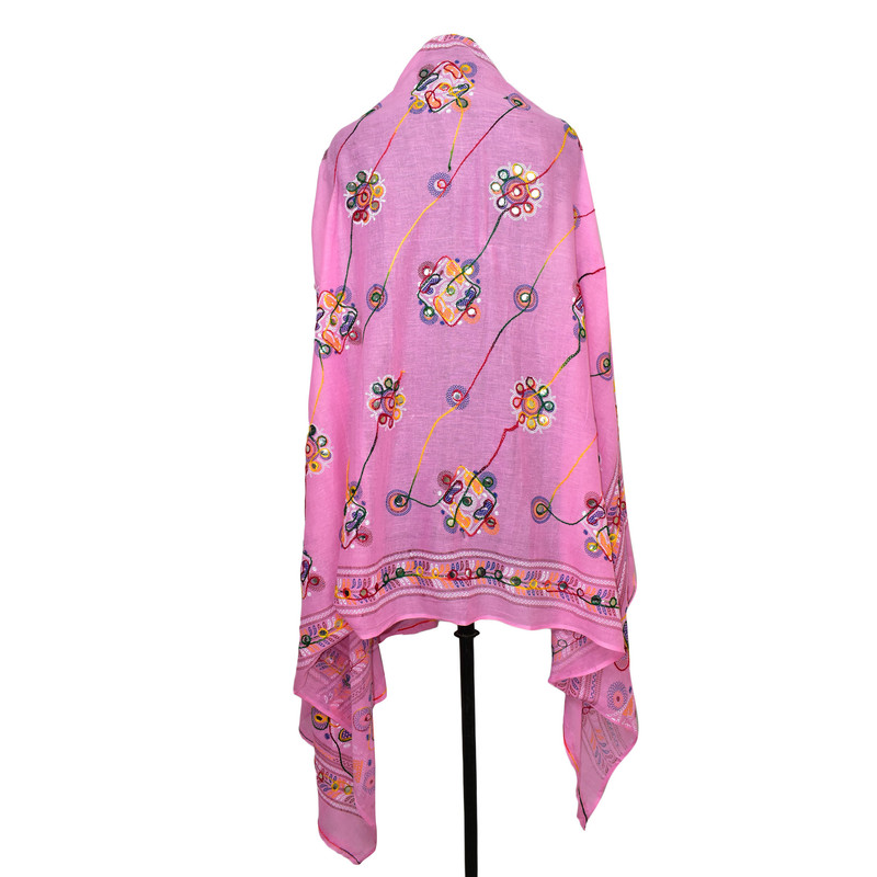 Women's Cotton Dupatta Wrap Stole Mirror Work Embroidery Ethinic Scarves Chunni - Picture 55 of 103