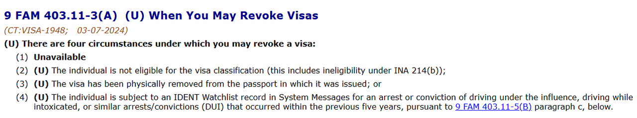 * Hay cuatro circunstancias bajo las cuales se puede revocar - Visas para estudiar en USA: F-1, M-1 y J-1 - Foro USA y Canadá