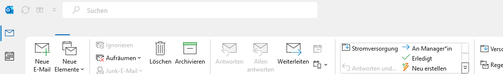 Microsoft Outlook 365 Menüband
