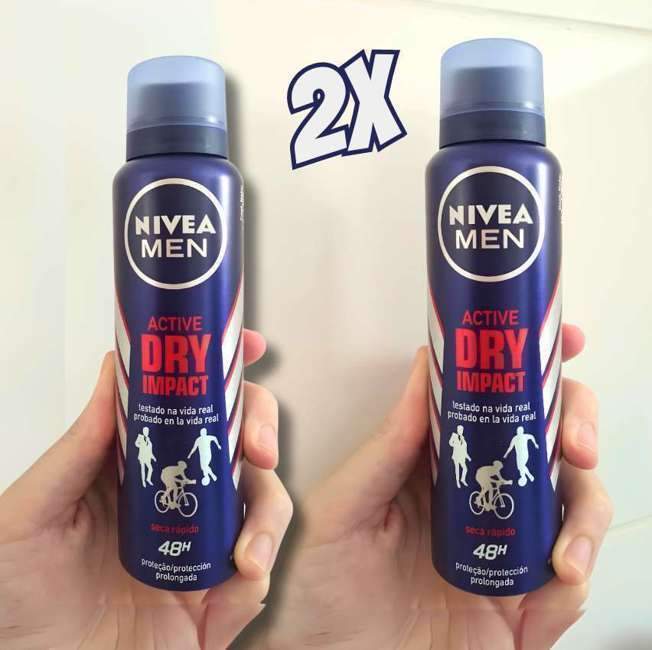 Kit Desodorante Aerossol NIVEA MEN Dry Impact 150ML – 2 Unidades, Nivea, pacote de 2