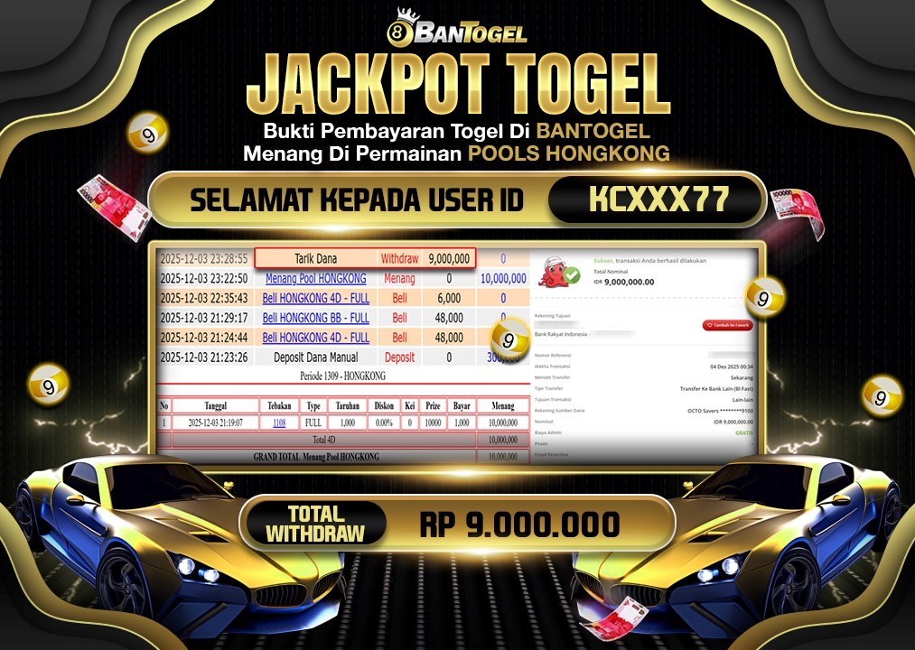 BUKTI JACKPOT LUNAS BANTOGEL