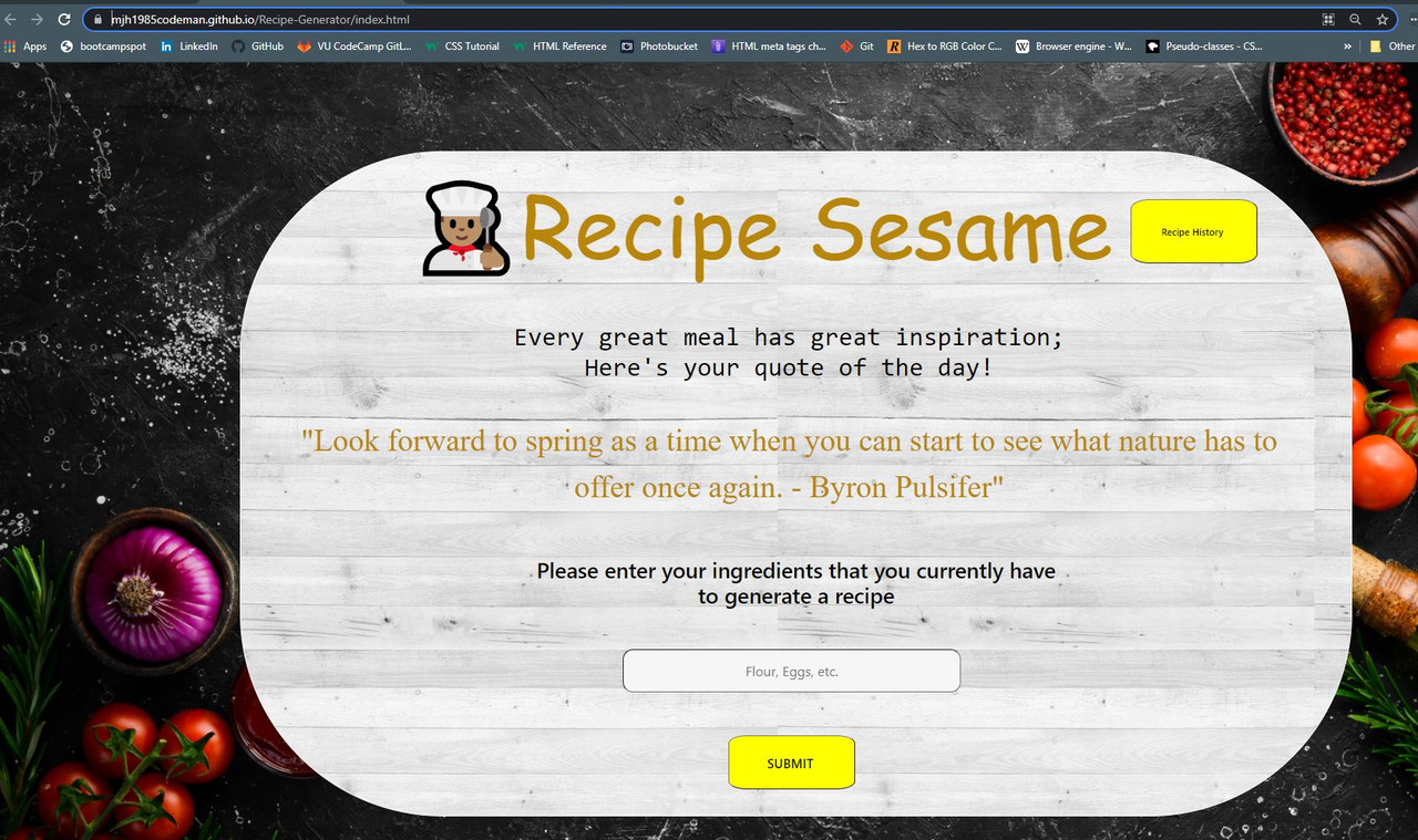 GitHub - mjh1985codeman/Recipe-Generator: App that you can use to ...