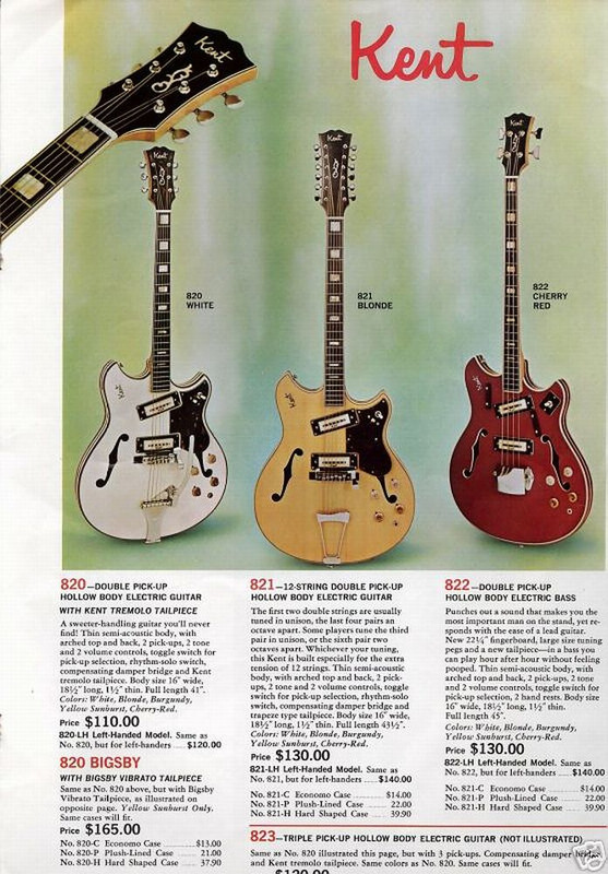 Kent 820 thinline-electric w-ohsc catalog page