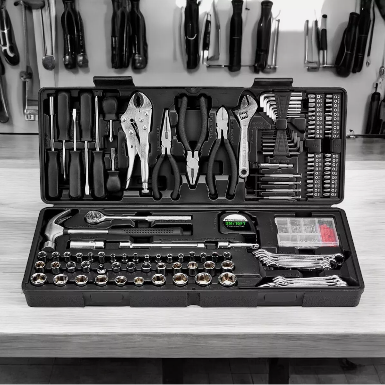 Pittsburgh 130 Piece Tool Set With Blow Mold Storage Case