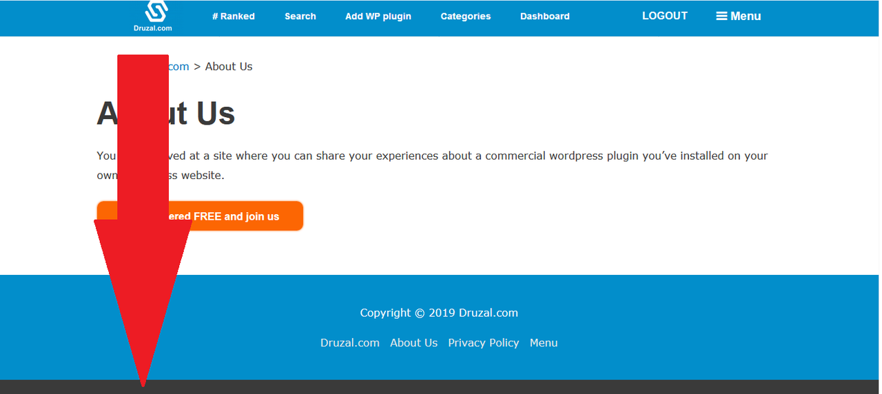 dark bar under footer